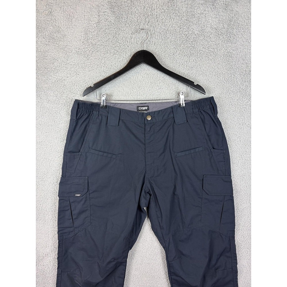 CQR Pants Mens 40x34 Blue Cargo Elastic Waist Relaxed Fit Workwear Outdoor Mens